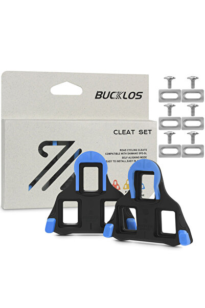 BUCKLOS BH12-2 Degree 1Set Road Bike Cleat for SPD SL Pedal 0/2/6° Bicycle Se...