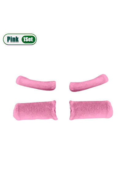 Choice أغطية مقود دراجة كهربائية وردية اللون - طقم واحد من القطيفة الدافئة، ق...