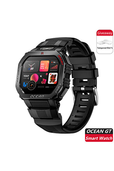 Choice ساعة لوكمات أوشن جي تي الذكية السوداء، مناسبة للرياضات الخارجية، مزودة...