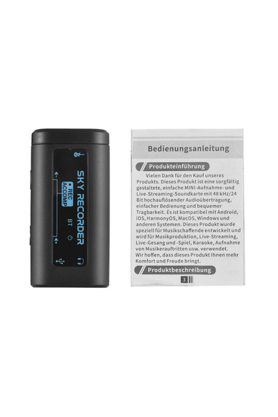 Choice واجهة صوتية سوداء محمولة صغيرة الحجم للتسجيل، بطاقة صوت مرافقة بتقنية ...