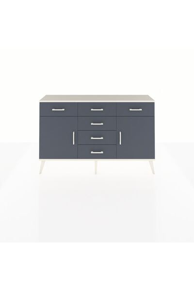 Dienni Arges Konsol 2 Raflı 6 Çekmeceli 2 Kapaklı 132x30x83 Aytaşı-Antrasit/A...