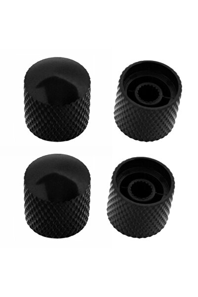 Choice1 4pcs black 3/4pcs Dome Top Guitar Bass Metal Knobs Control Knobs Chro...