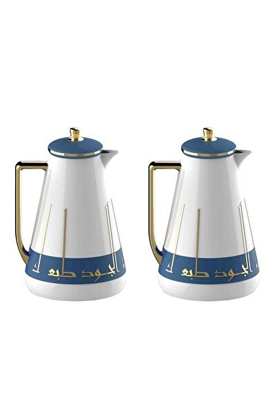 ALSAIF 2-Piece Jood Coffee And Tea Vacuum Flask Set 1.0/1.0 Liter Dark Blue