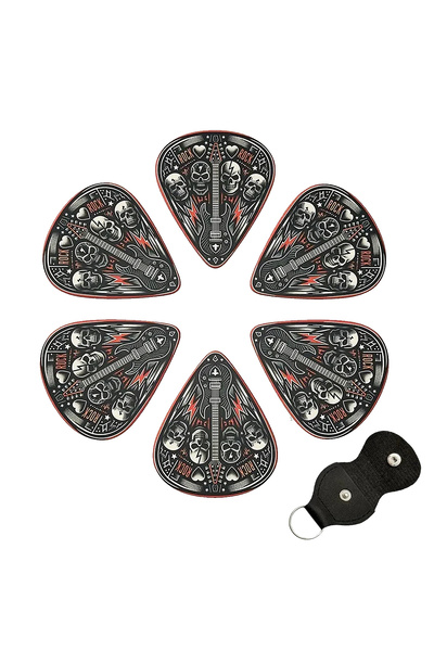 Choice 1.00mm Rock style 6 PCS Original Sound Guitar ks Set with Case - 3 Thi...