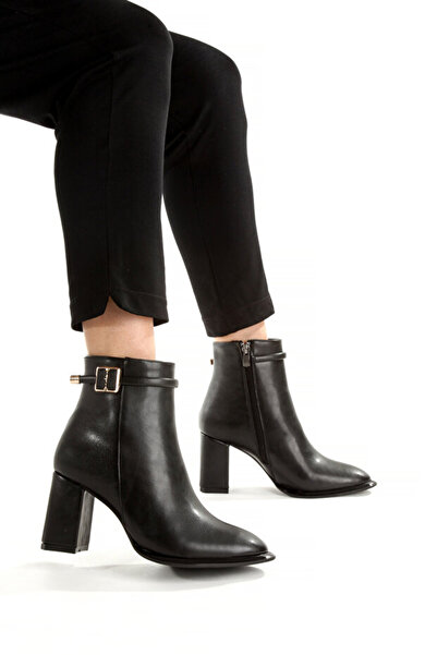 PUNTO 655458 Women's Thick Heeled Zippered Boots