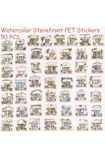 Choice ٥٠ قطعة من ملصقات PET المائية لواجهات المحلات، مناسبة للهواتف وأجهزة ا...