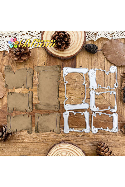 Choice قوالب تقطيع معدنية أصلية بتصميم بكرات ورق مكسورة، مناسبة لسجل القصاصات والزخرفة والنقش البارز.