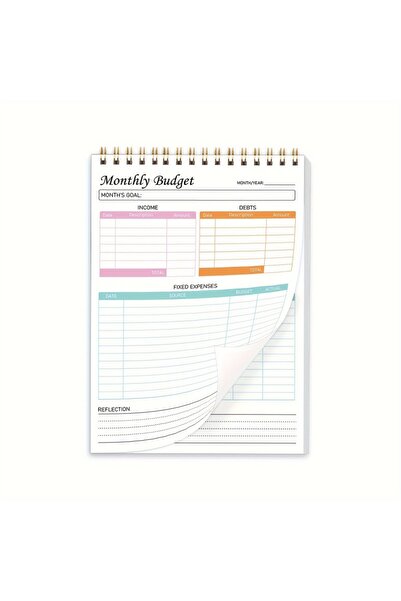 Choice دفتر تخطيط الميزانية باللون الأبيض، مخطط مالي شهري غير مؤرخ، إدارة فعا...