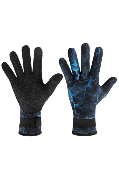 Choice قفازات غوص زرقاء مقاس L، سمك 3 مم، مصنوعة من النيوبرين الحراري، مموهة، مانعة للانزلاق، مقاومة للتآكل، تحافظ على الدفء في الشتاء.