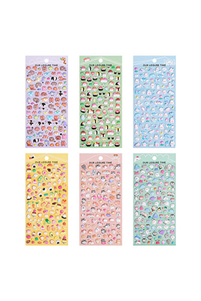 Choice 6 pcs mixed design 6 pcs/lot Kawaii Cartoon Mini Animals 3D Puffy Stic...