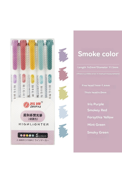 Choice أقلام تظليل مزدوجة الرأس بخمسة ألوان، ألوان فلورية متنوعة، 5 أقلام - س...