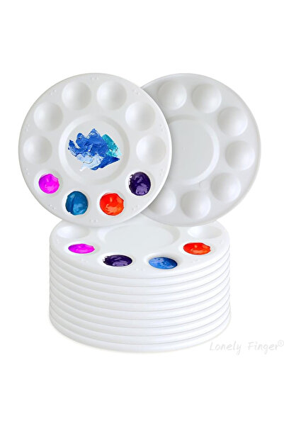 Choice مجموعة علب ألوان بلاستيكية بيضاء، 12 قطعة، صينية ألوان، لوازم فنية، لو...