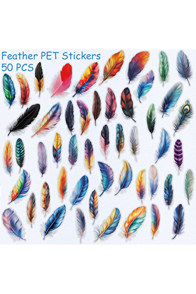 Choice ٥٠ قطعة من ملصقات الريش الملونة المصنوعة من مادة PET للهواتف المحمولة ...