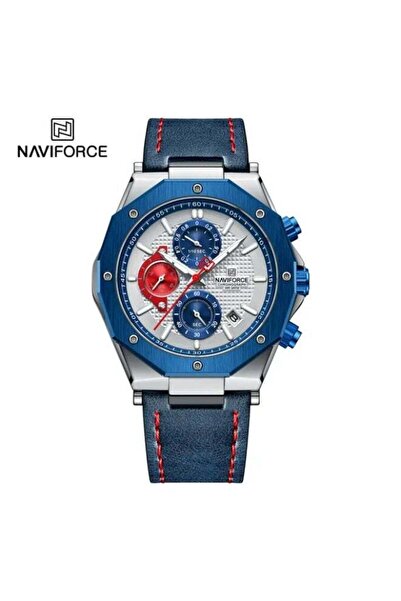 Naviforce Men's Chronograph Sports Watch Leather Strap Water Resistant NF8028