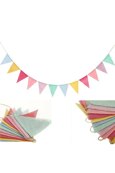 Choice M Linen 6 Colors 12 Pieces of Color Pennant European Wedding Decoratio...