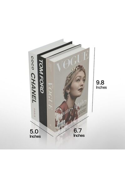 The Bros مجموعة كتب RR-INTL Chic المزيفة - 3 قطع من الكتب المزيفة المزخرفة لتزيين المنزل