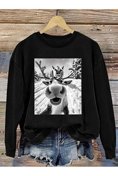 Oceanwear سترة رياضية مسطحة من نوع مطبوع Fun Funny Crew Neck مبطن بالصوف من S...
