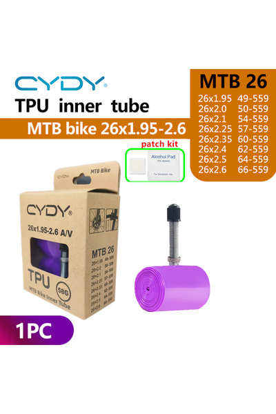 Choice صمام شريدر 45 مم 26x1.95-2.6 AV قطعة واحدة CYDY TPU أنبوب داخلي لدراجة...