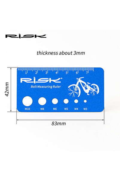 Choice مسطرة قياس براغي الدراجات RL232 Risk، قطعة واحدة، أداة من سبائك الألوم...