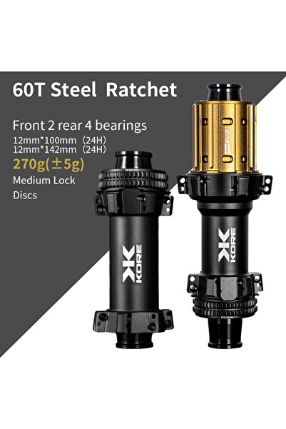 Choice Steel One Pair KORE Bearings Hubset For Road Bicycle Ratchet Thru - Ax...