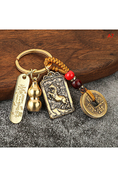 Choice سلسلة مفاتيح معدنية على شكل حصان على شكل برج زودياك صيني على شكل قرع ن...