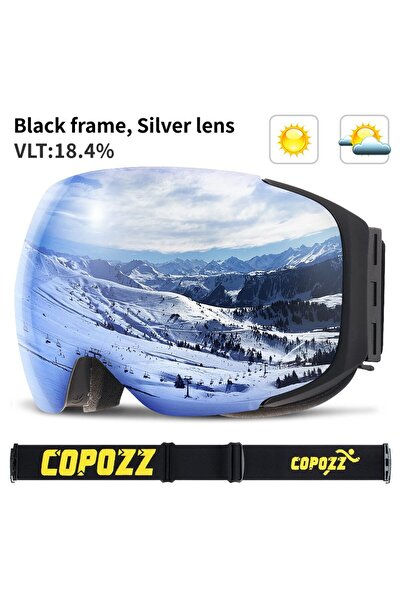 Choice نظارات تزلج مغناطيسية بعدسات فضية من COPOZZ، للرجال والنساء، حماية من ...