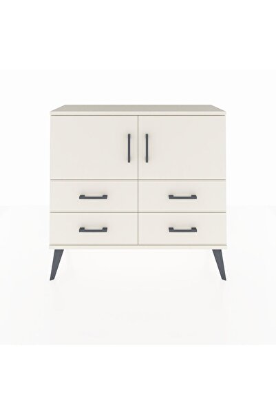 Dienni Arges Şifonyer 2 Raflı 4 Çekmeceli 2 Kapaklı 88x30x80 Aytaşı-Aytaşı