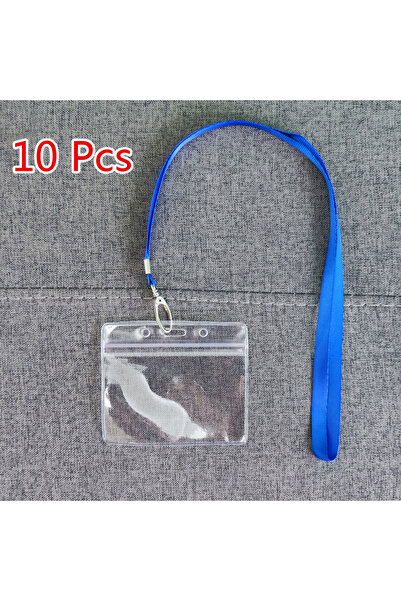 Choice مجموعة من 10 حوامل بطاقات هوية وأربطة تعليق، حامل بطاقة عمل ناعم مقاوم...