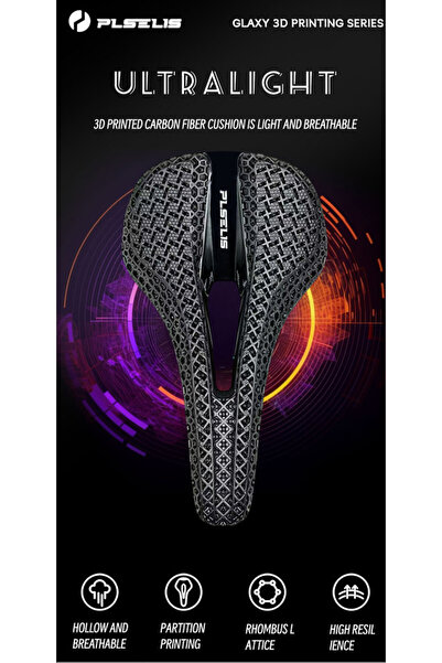 Choice سرج دراجة هوائية من ألياف الكربون من بليسليس، أسود اللون، مطبوع بتقنية...