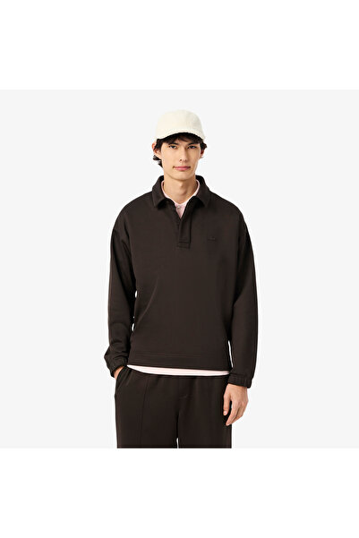 Lacoste سويت شيرت بولو من الصوف بقصة فضفاضة - SH5887-00-SKB