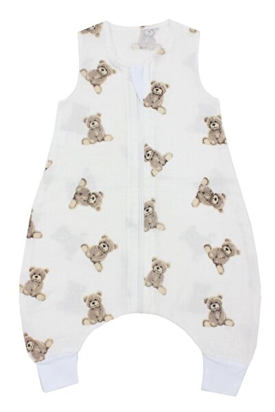 PRICHINDEL Sac de dormit de vară cu picioare, muselină, Martinel, alb