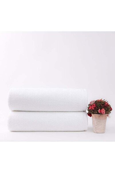 Generic White Rose 2-Piece Bath Sheet Set, 100% Cotton, 600 GSM (90x180 cm), White