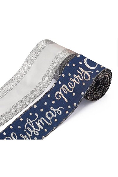 Choice شريطان من شرائط عيد الميلاد، أزرق وأبيض، بطول 2.52 بوصة وعرض 5 ياردات،...