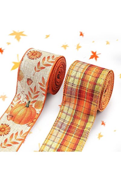 Choice شريط قرع بأبعاد 3 × 2.5 × 0.3 سم، لفتان، 10 ياردات، شريط خريفي بحواف س...