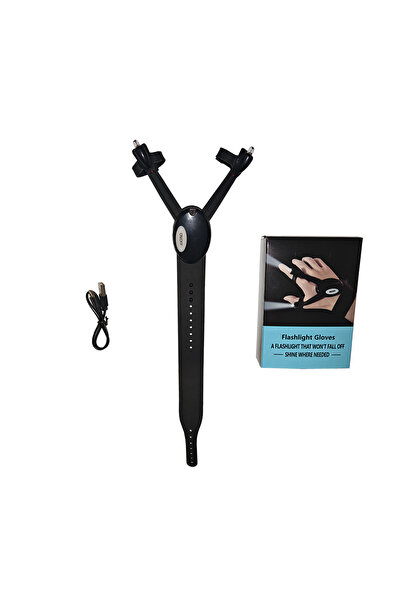 Choice قفازات صيد جديدة سوداء اللون قابلة للشحن مزودة بإضاءة، مناسبة للتخييم، ذات إصبعين، للاستخدام الخارجي.