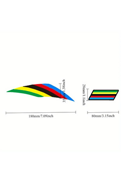 Choice 16PCS 16 Piece Bicycle Wheel Sticker Set - Rainbow Racing Stripes, Car...