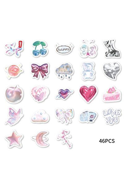 Choice 46 قطعة من ملصقات جرافيتي لطيفة على شكل بالونات حب مزينة بدفتر ملاحظات...