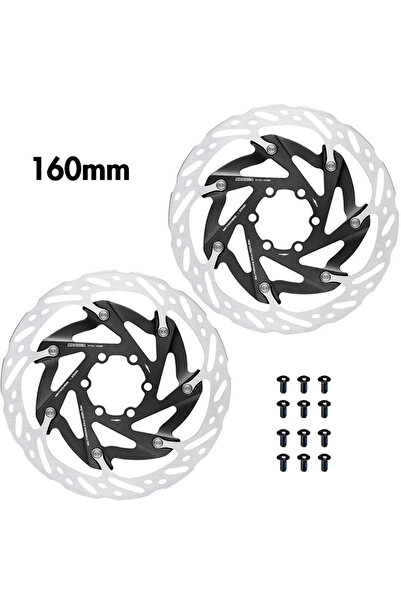 Choice قرص فرامل دراجة ميروكا فائق الخفة بستة مسامير، أسود، 160 مم، قطعتان، قرص فرامل عائم، 160 مم، سمك 1.8 مم