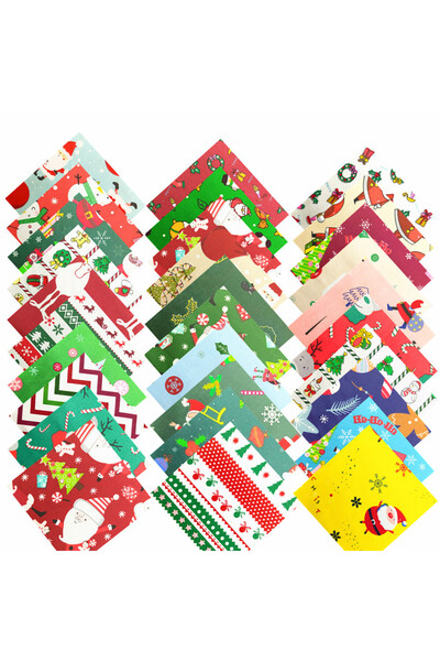 Choice مجموعة عيد الميلاد العشوائية المكونة من 35 قطعة، مصنوعة من قماش قطني م...