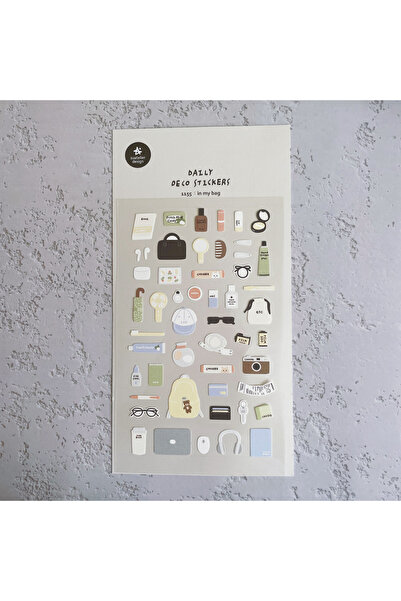 Choice 01 ملصقات نايلون أصلية مستوردة من كوريا من Suatelier، تحمل اسم "أشياء في حقيبتي"، مثالية لتزيين سجلات القصاصات والمذكرات الشخصية.