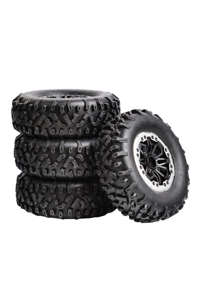 Choice طقم عجلات سوداء ناعمة مقاس 64 مم مكون من 4 قطع، مناسب لطرازات MN D90، MN98، MN99S، WPL، C14، C24، C34، B14، B24، LDRC، P06، LD1297، LD1299