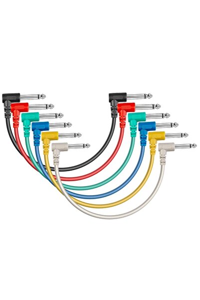 Choice 6PCS-150mm Rainbow Miwayer Guitar Effect Pedal Board Patch Cable 1/6 P...