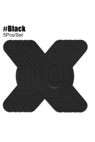 Choice شريط لاصق طبي أسود - 5 قطع، شريط لاصق طبي مُقطّع مسبقًا للركبتين - شريط رياضي مرن احترافي للركبتين