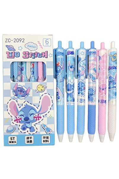Miniso black Stitch 6 Pcs/Set Stitch Limited Edition high quality Gel Pen Cartoon Series Black 0.5mm Studen