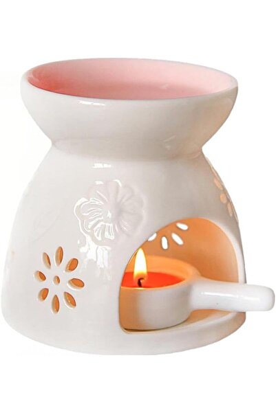 ELECDON موقد شمع سيراميكي مع موقد للزيوت العطرية (على شكل زهرة)