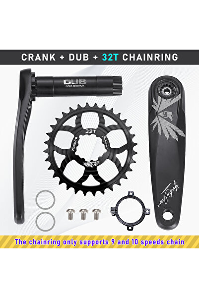 Choice ذراع كرنك 170 مم - 32 سنًا - KRSEC فائق الخفة للدراجات الجبلية، قطر مح...