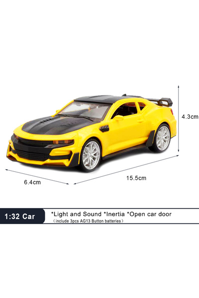 Choice1 سيارة سباق رياضية بلاستيكية صفراء بمقياس 1:32، نموذج مصغر، لعبة سيارة...