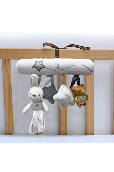 Choice white New Hanging Baby Crib Rabbit Rattle Safety Seat Plush Toy Multifunctional Baby Sleep Companion