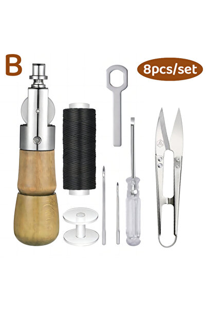 Choice1 style B 8pcs/set DIY Leather Sewing Thread Hand Sewing Tools Leather ...