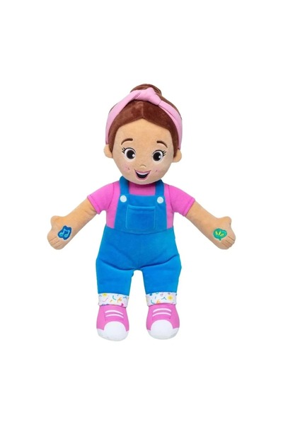 Miniso دمية السيدة رايتشل الكرتونية ذات الطابع الموسيقي، وسادة ناعمة محشوة تتكلم وتغني للأطفال الرضع والصغار أثناء النوم.